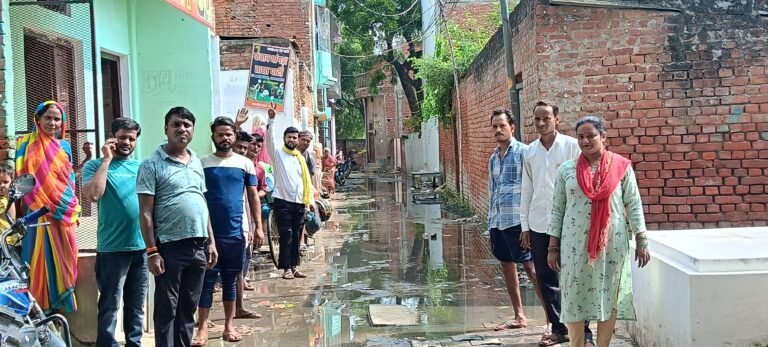 सकलडीहा कस्बा में नाबदान के पानी में व्रती महिलाओं के गिरने पर प्रदर्शन