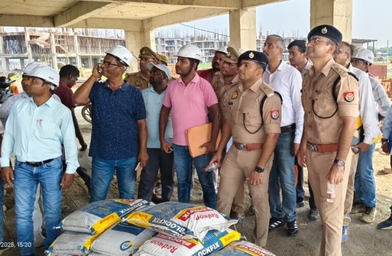भोजापुर में निर्माणाधीन पुलिस लाइन का एसपी ने किया निरीक्षण