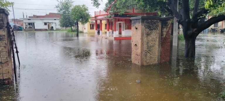 भारी बारिश के कारण बिजली उपकेन्द्र से लेकर ब्लॉक परिसर जलमग्न